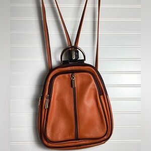 Valentina Backpack converter Purse BrownWith Black Trim  Excellent Condition